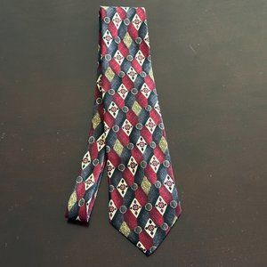 ERMENEGILDO ZEGNA Necktie - Geometric Tie - Made in ITALY - 100% Silk